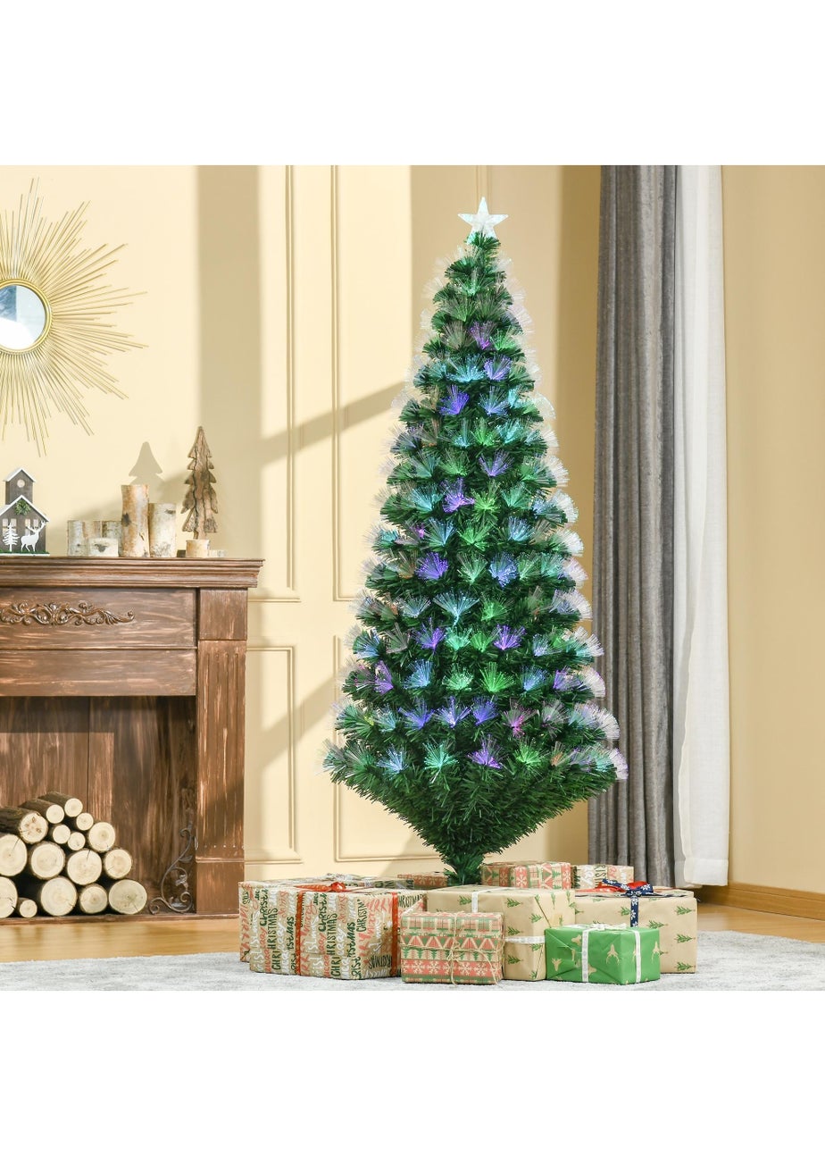 HOMCOM 6ft Artificial Tree Light w/ Flash Mode