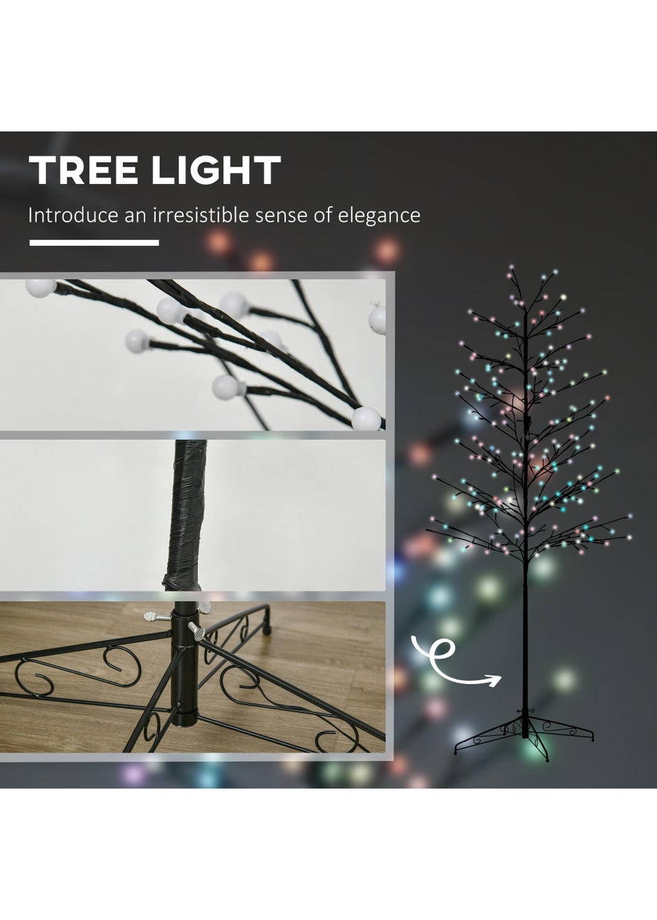 HOMCOM 6ft Artificial Tree Light with 180 Colour LED Light