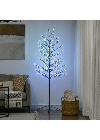 HOMCOM 6ft Artificial Tree Light with 180 Colour LED Light