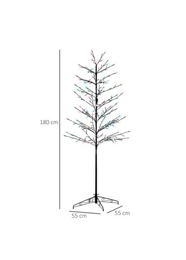HOMCOM 6ft Artificial Tree Light with 180 Colour LED Light
