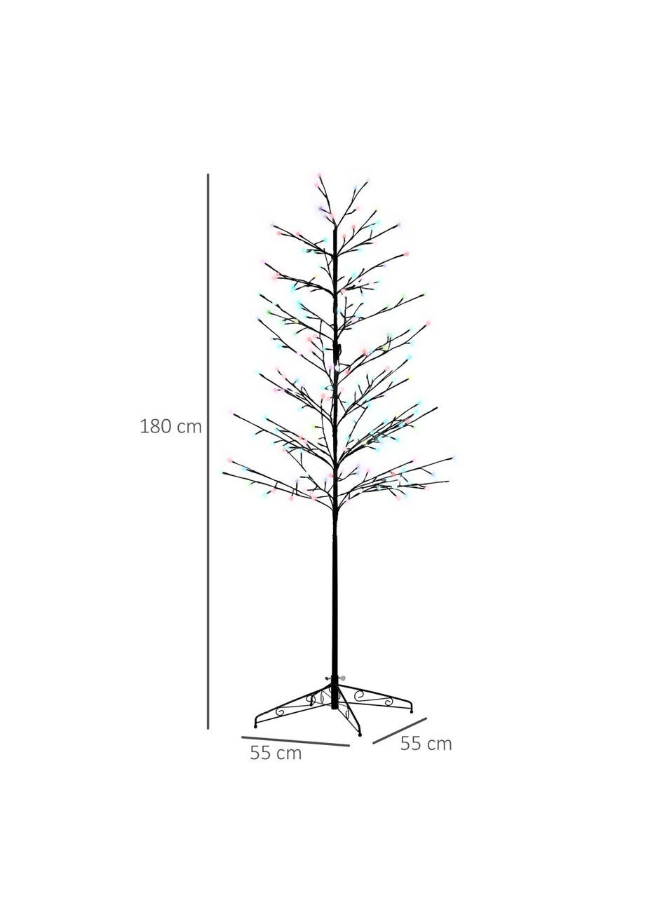 HOMCOM 6ft Artificial Tree Light with 180 Colour LED Light