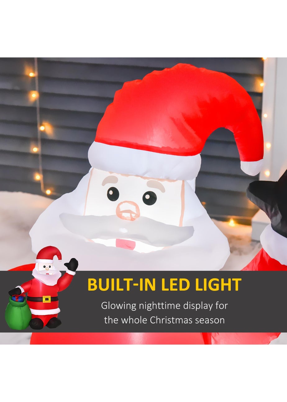 HOMCOM Inflatable Blow up Christmas Santa Claus 4ft LED Yard Holiday Decoration