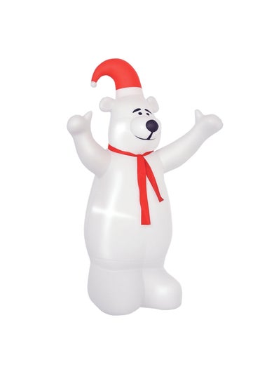 HOMCOM 6ft Tall Outdoor Inflatable Bear Airblown Projection Holiday Christmas Lawn Décor