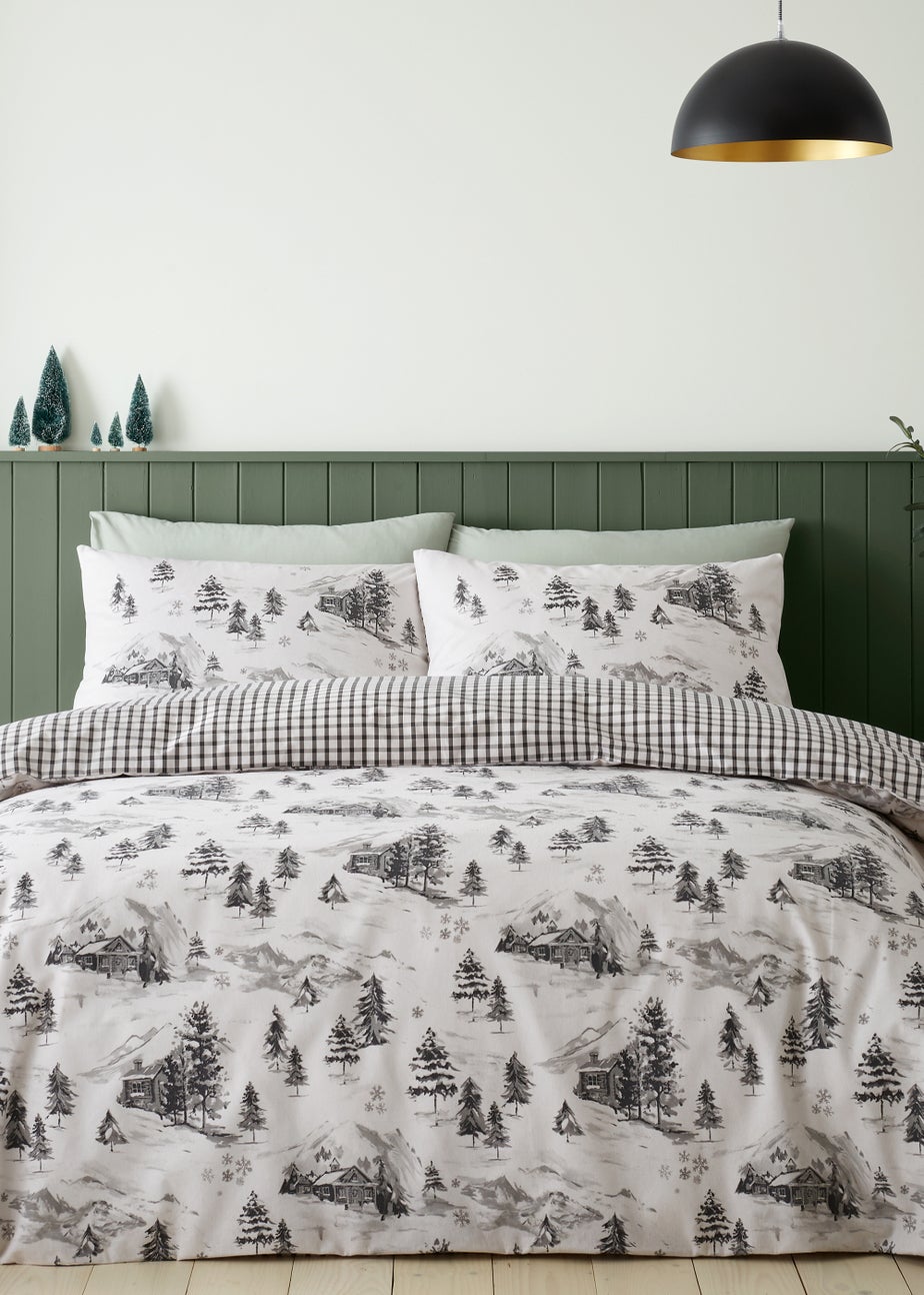 Catherine Lansfield Brushed Cotton Alpine Village Duvet Cover Set
