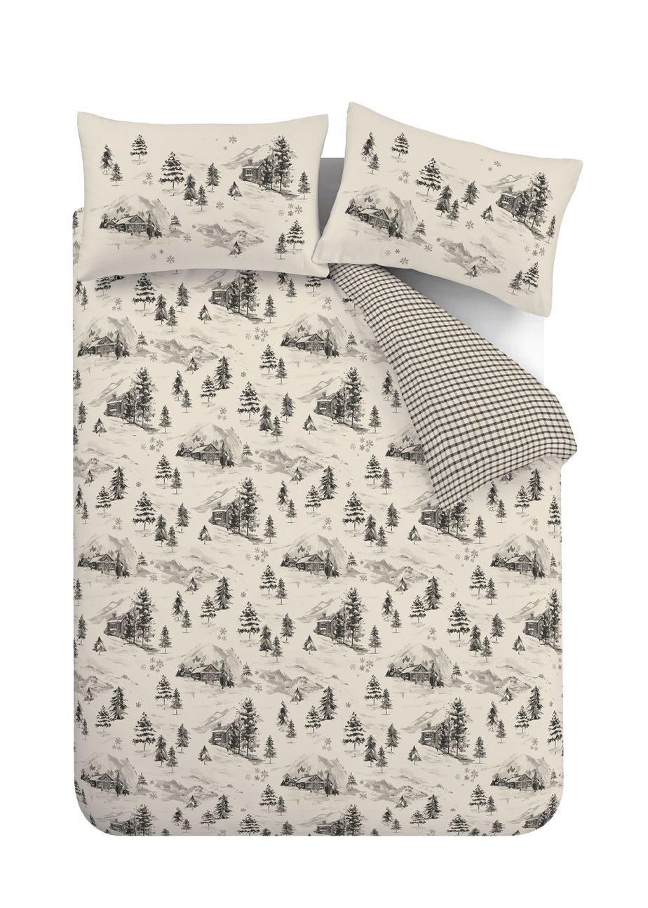 Catherine Lansfield Brushed Cotton Alpine Village Duvet Cover Set