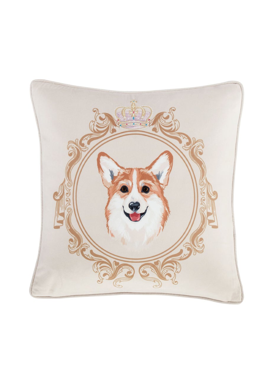 Bridgerton By Catherine Lansfield Mr Newton Corgi Soft Touch Cushion (45x45cm)
