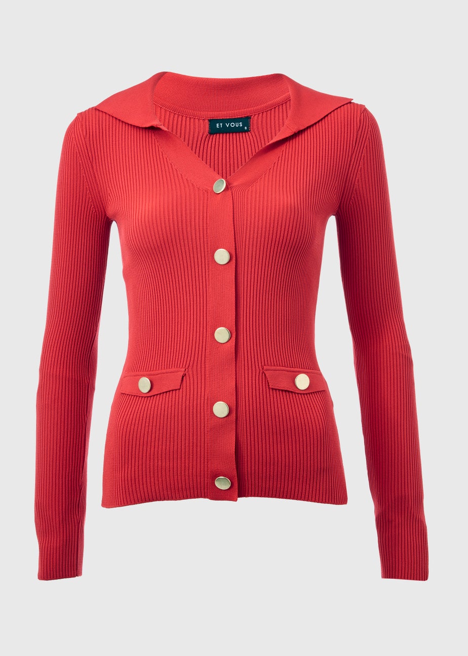 Et Vous Red Button Utility Top