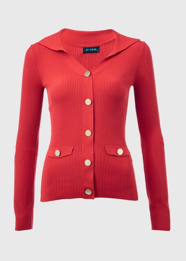 Et Vous Red Button Utility Top