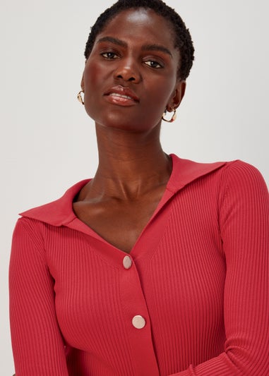 Et Vous Red Button Utility Top