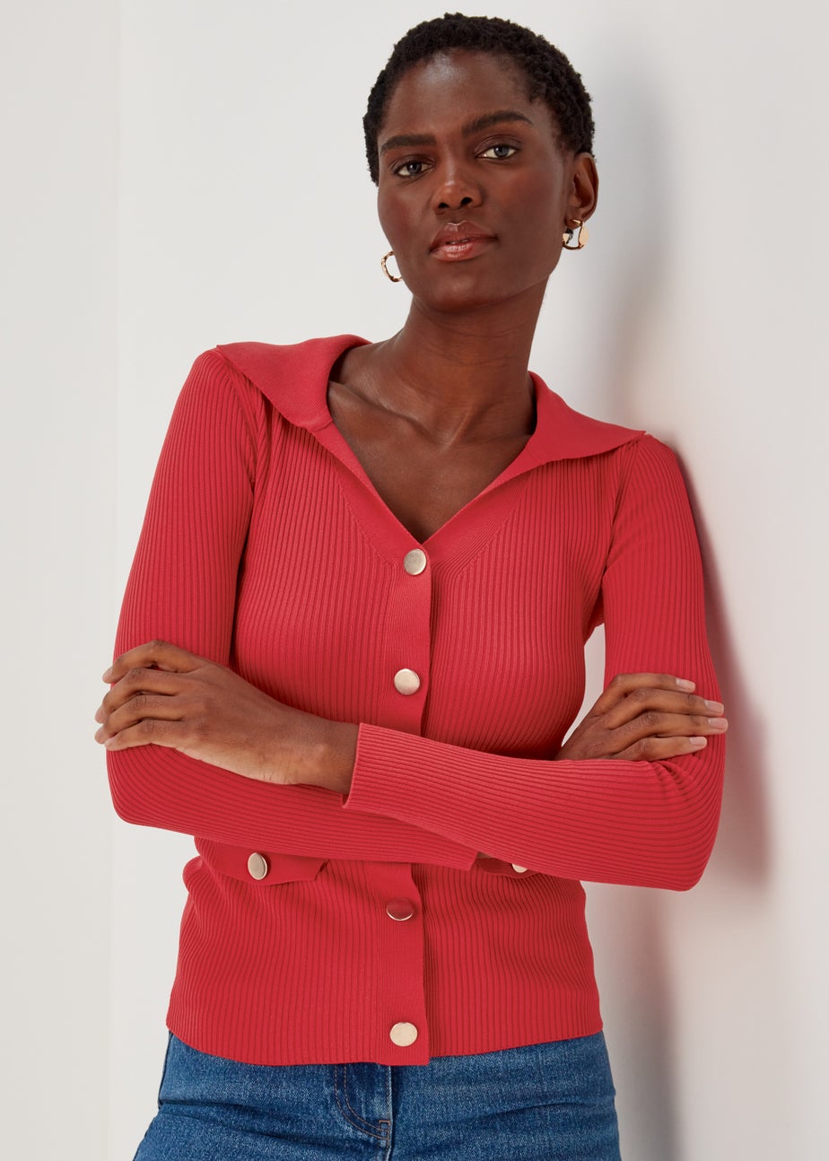 Et Vous Red Button Utility Top