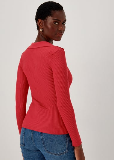 Et Vous Red Button Utility Top