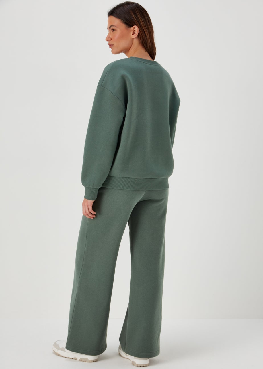 Khaki Wide Leg Co-Ord Joggers