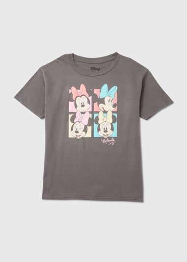 Kids Charcoal Disney Minnie Mouse T-Shirt (2-11yrs)