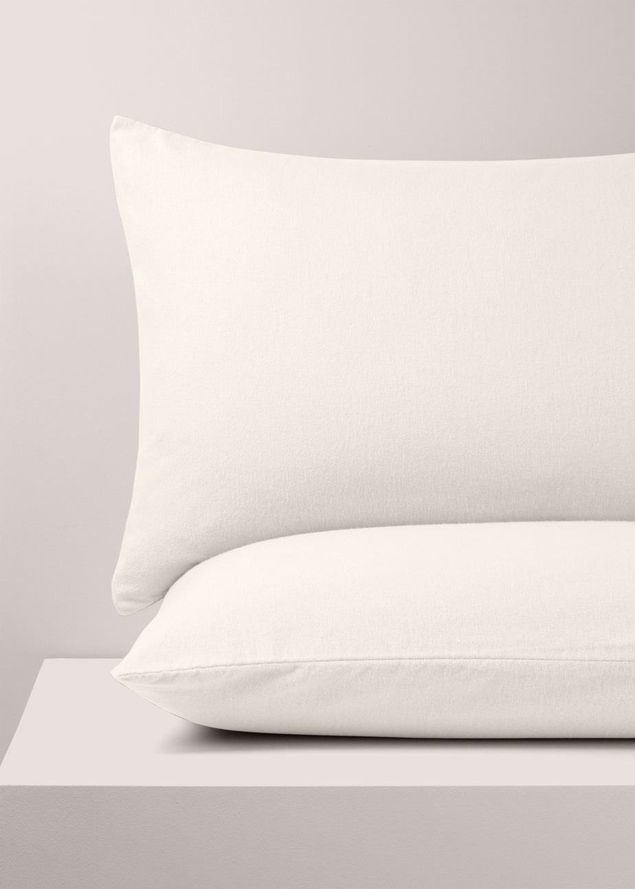 2 Pack White Cotton Housewife Pillowcases