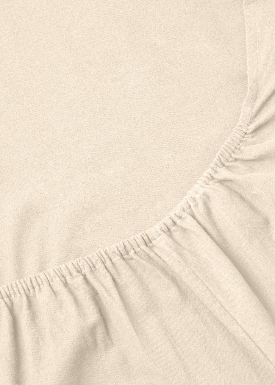Cream Cotton Deep Fitted Bed Sheet (180 Thread Count)