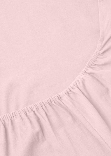 Pink Cotton Deep Fitted Bed Sheet (180 Thread Count)