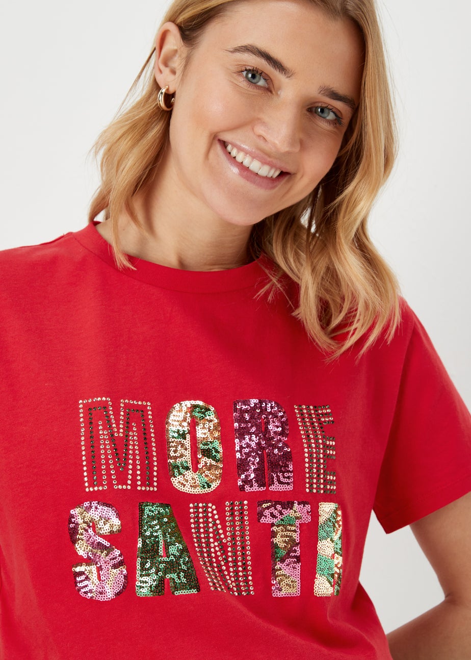 Red Santa Sequin T-Shirt