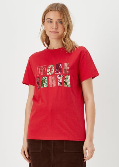 Red Santa Sequin T-Shirt
