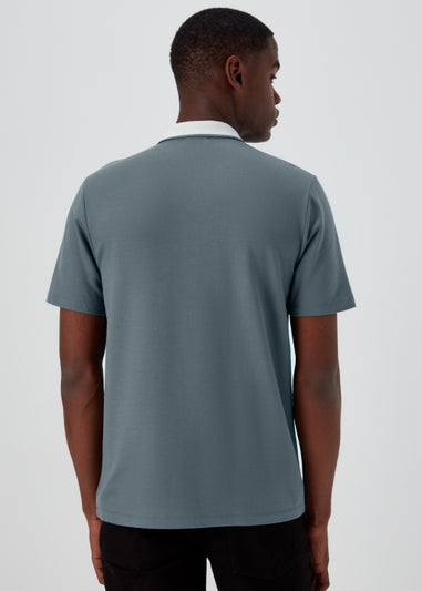 Charcoal Smart Half Zip Polo Shirt