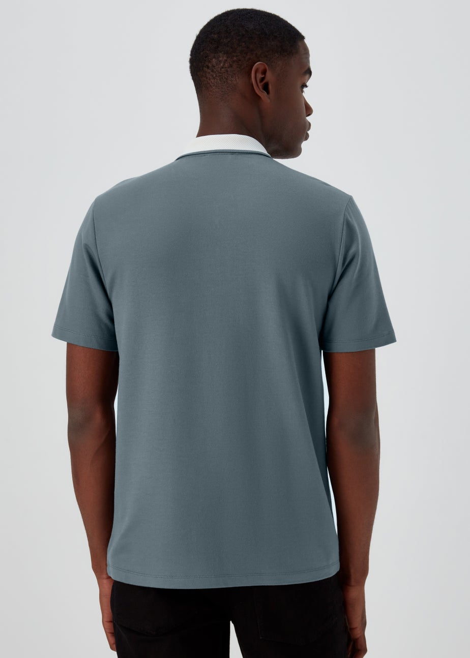 Charcoal Smart Half Zip Polo Shirt