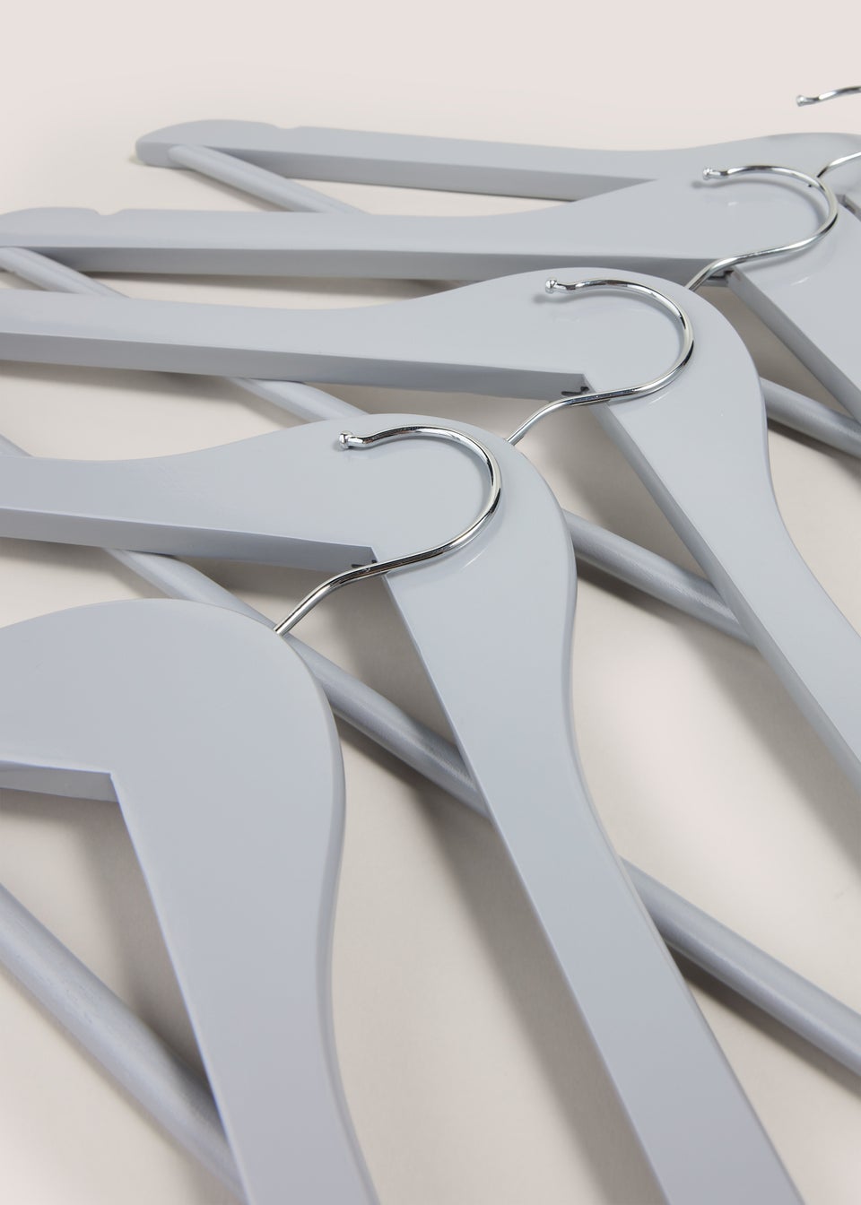 10 Pack Grey Wooden Hangers