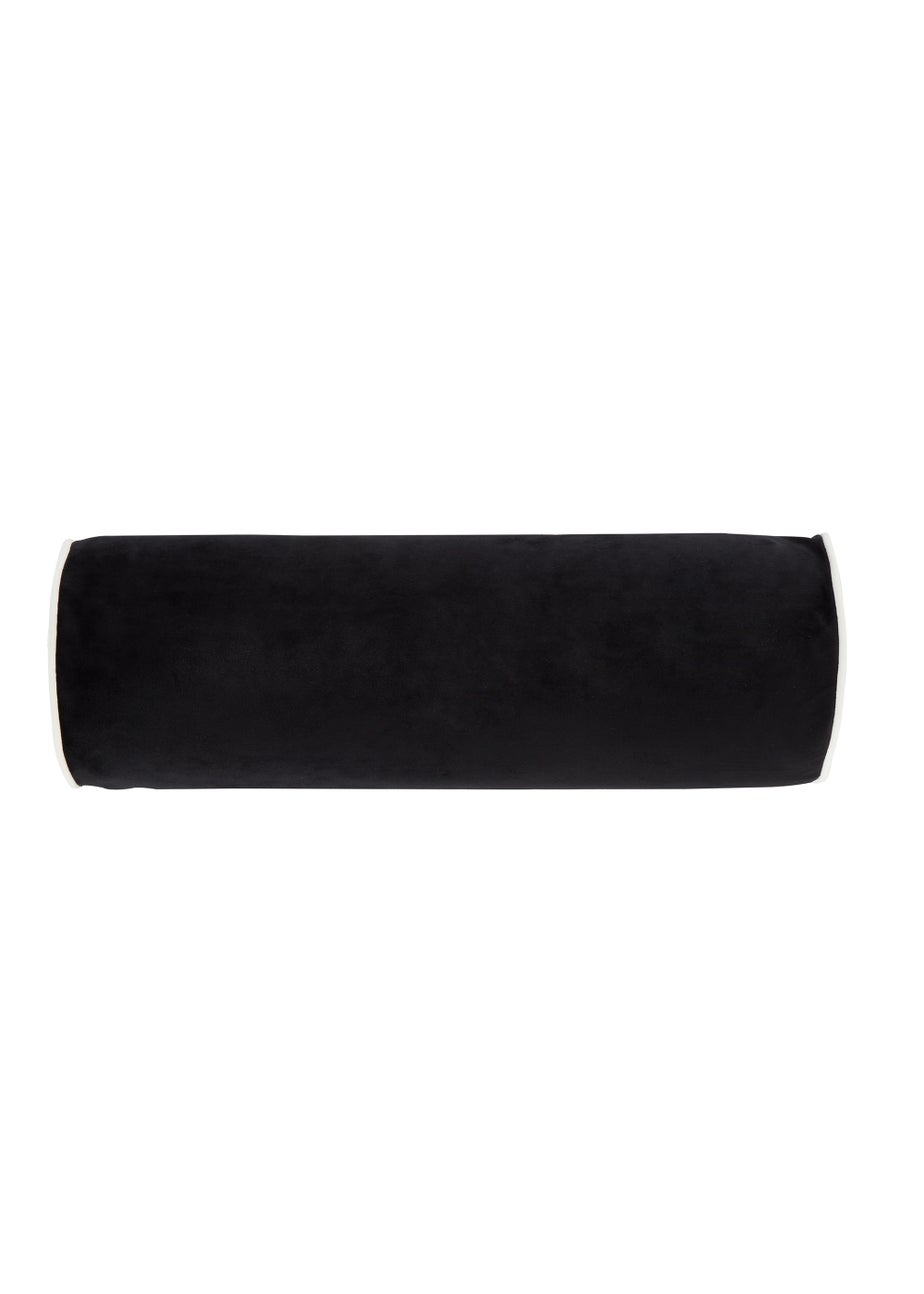 Style Sisters Velvet Bolster 50x16cm Cushion Black
