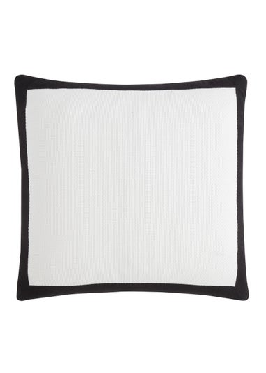 Style Sisters Monochrome Waffle Cotton 55x55cm Cushion White/Black