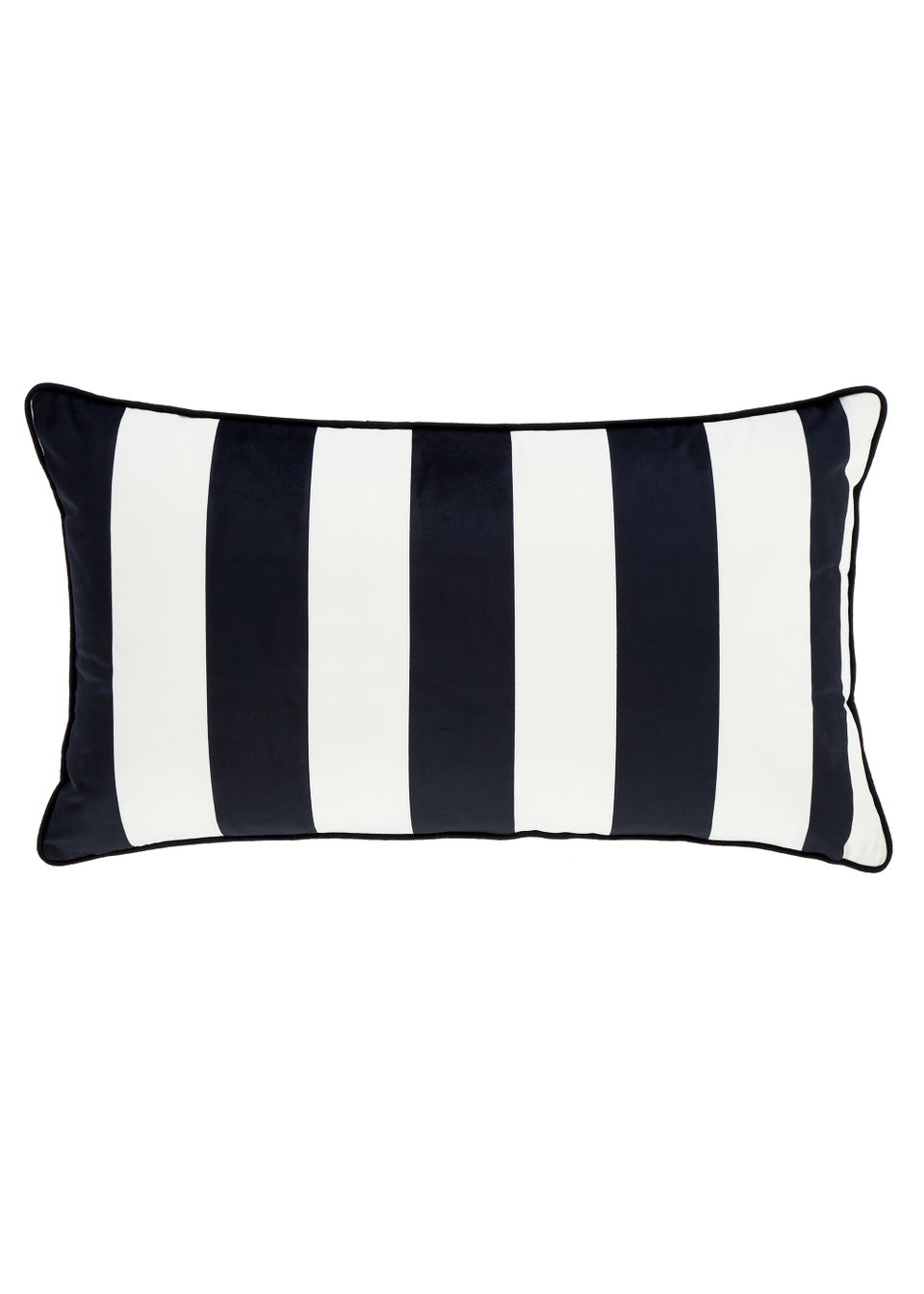 Style Sisters Monochrome Velvet Stripe 40x70cm Cushion Black/White