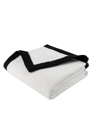 Style Sisters Monochrome Waffle Cotton Throw (150x220cm)