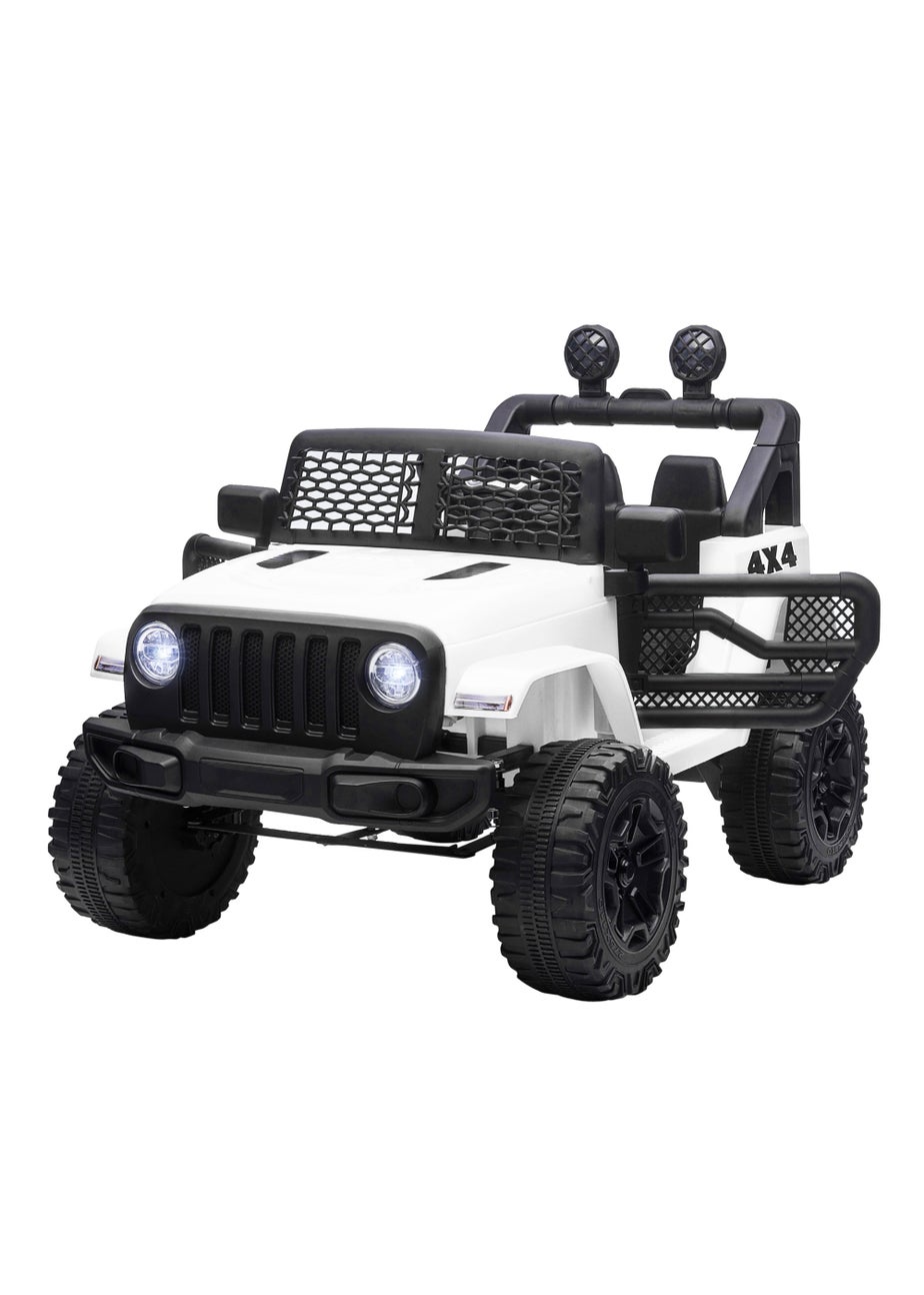 HOMCOM 12V Kids Electric Ride On Car Truck Off-road Toy with Remote Control (White)