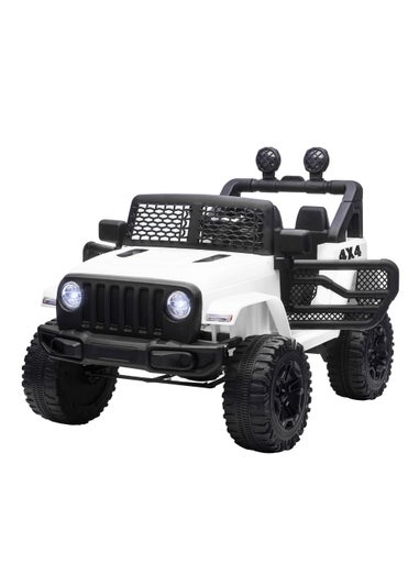 HOMCOM 12V Kids Electric Ride On Car Truck Off-road Toy with Remote Control (White)