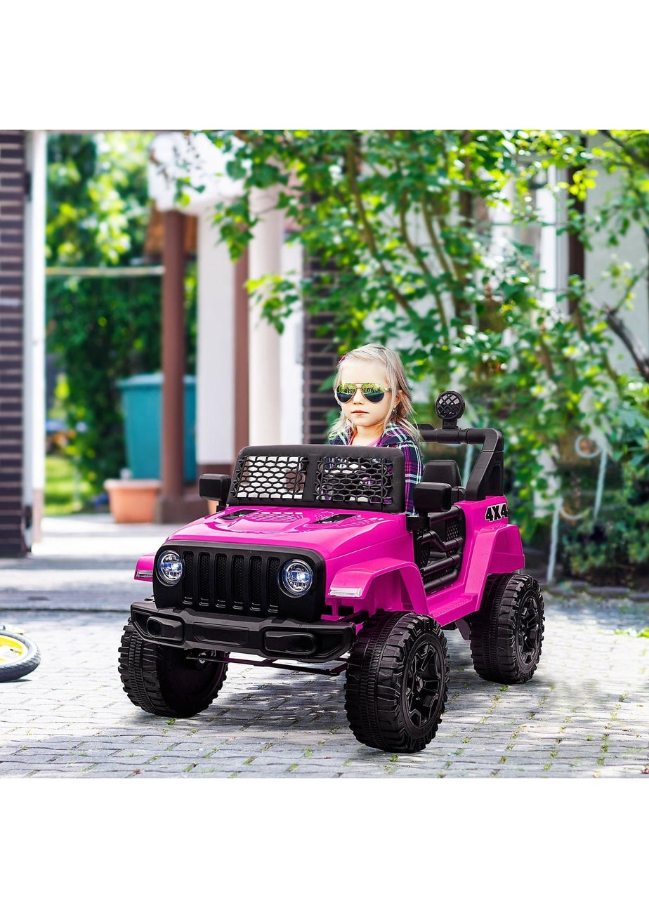 HOMCOM 12V Kids Electric Ride On Car Truck Off-road Toy with Remote Control (Pink)