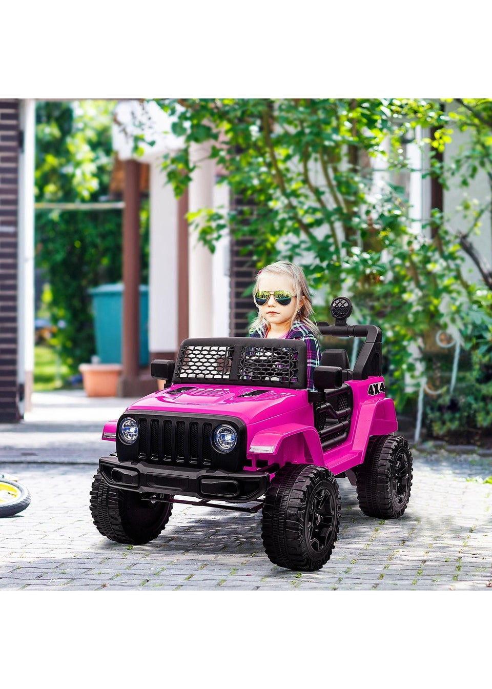 HOMCOM 12V Kids Electric Ride On Car Truck Off-road Toy with Remote Control (Pink)