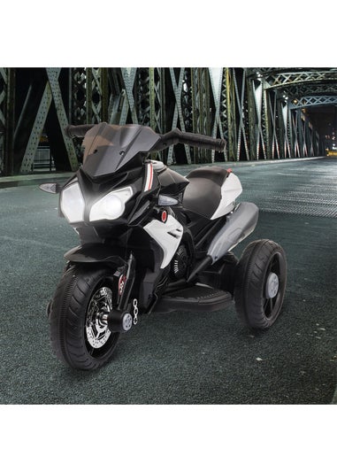 HOMCOM Kids Electric Motorcycle Ride-On Toy 6V Battery with Music, Horn and Lights (Black)