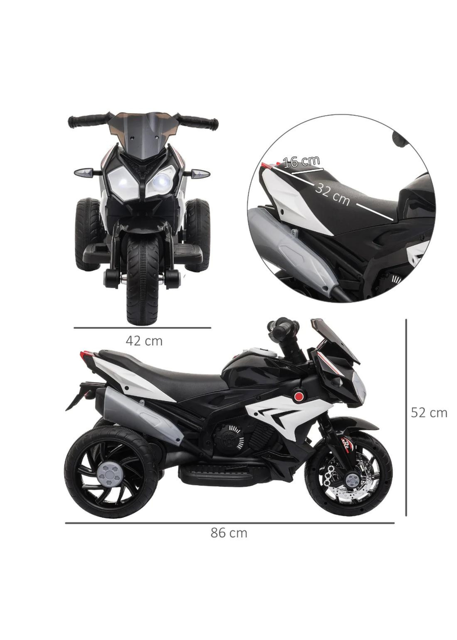 HOMCOM Kids Electric Motorcycle Ride-On Toy 6V Battery with Music, Horn and Lights (Black)