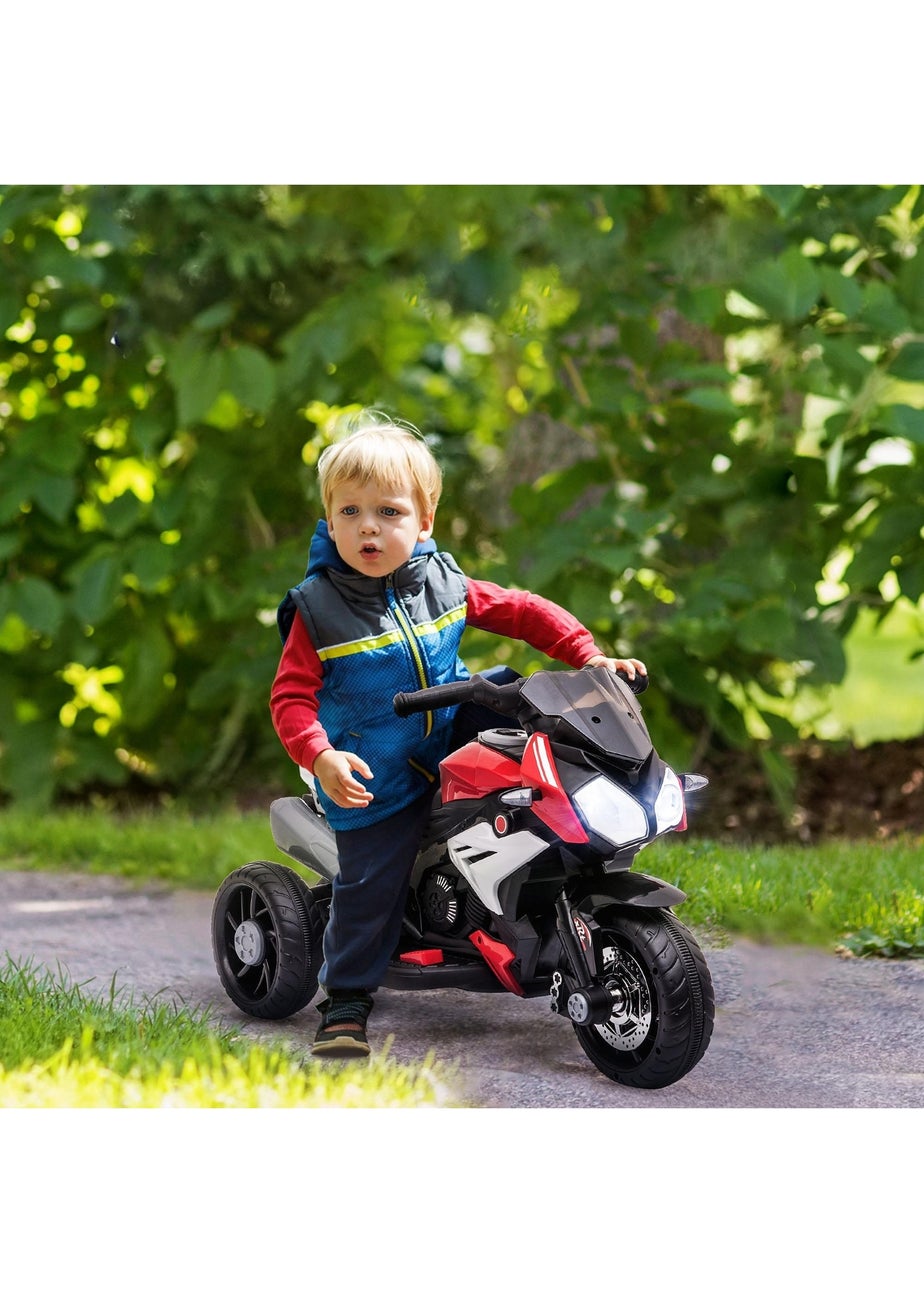 HOMCOM Kids Electric Motorcycle Ride-On Toy 6V Battery with  Music, Horn and Lights (Red)