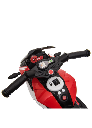HOMCOM Kids Electric Motorcycle Ride-On Toy 6V Battery with Music, Horn and Lights (Red)