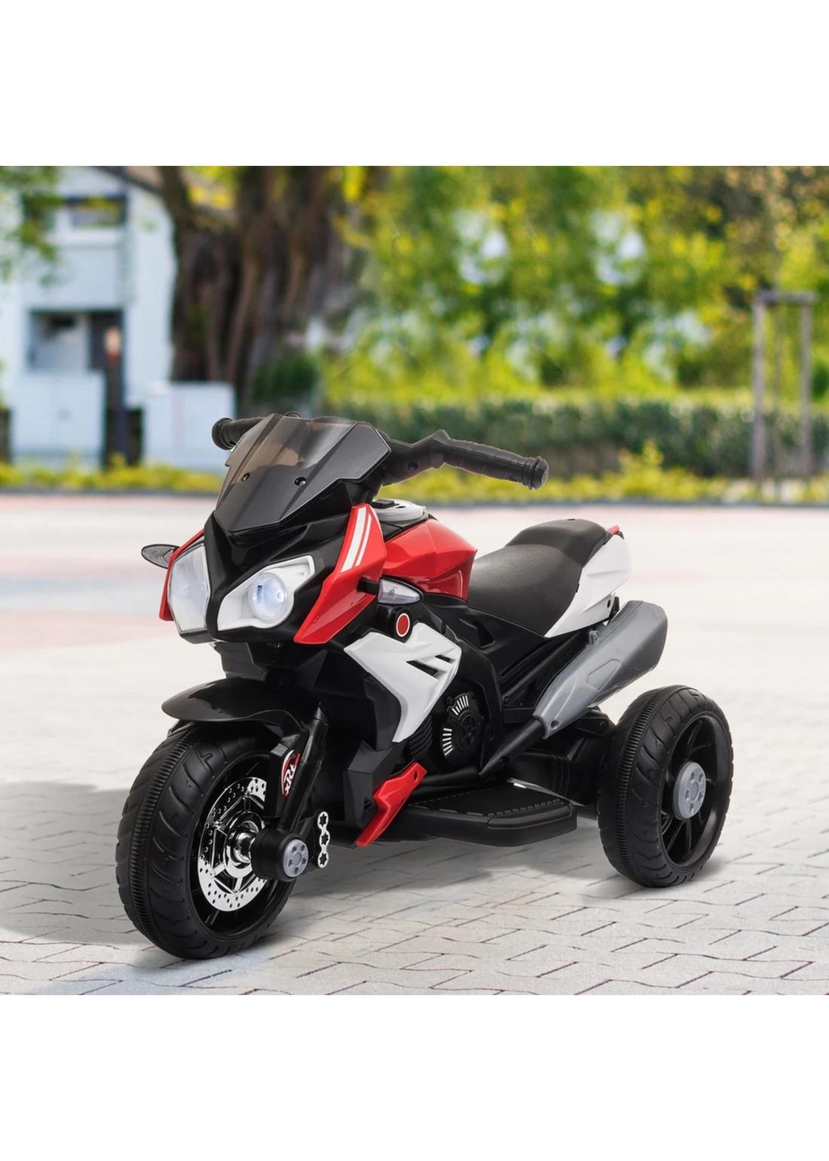 HOMCOM Kids Electric Motorcycle Ride-On Toy 6V Battery with Music, Horn and Lights (Red)