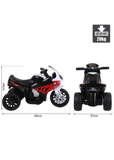 HOMCOM Kids Electric Ride on Motorcycle BMW Licensed with Headlights and Music (Red)