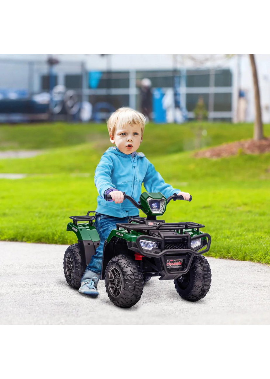 HOMCOM 12V Electric Quad Bike for Kids with LED Headlights and Music (Green)