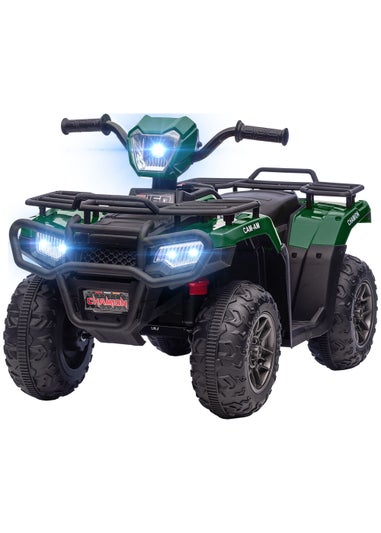 HOMCOM 12V Electric Quad Bike for Kids with LED Headlights and Music (Green)