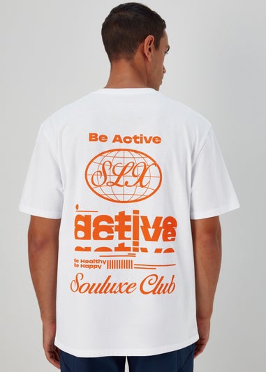 Souluxe White Be Active Print Sports T-Shirt