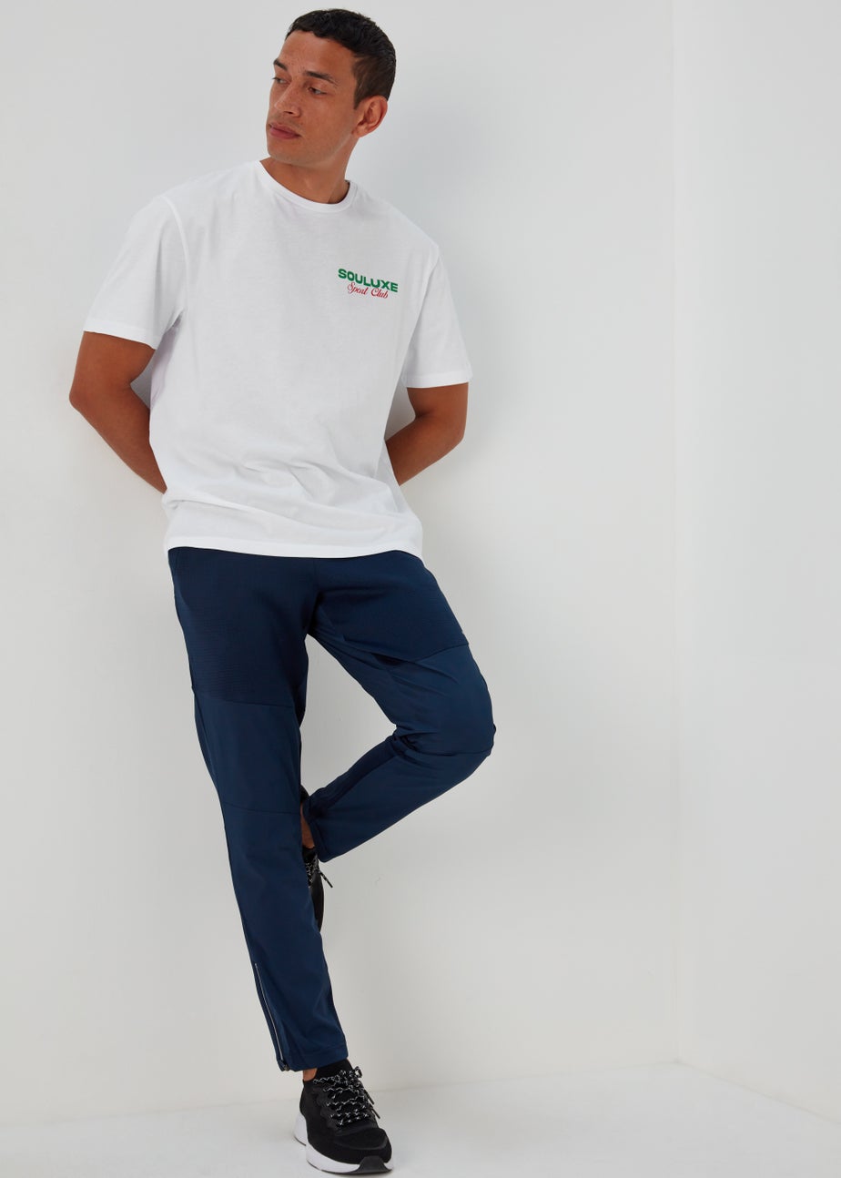 Souluxe White Print Sports T-Shirt