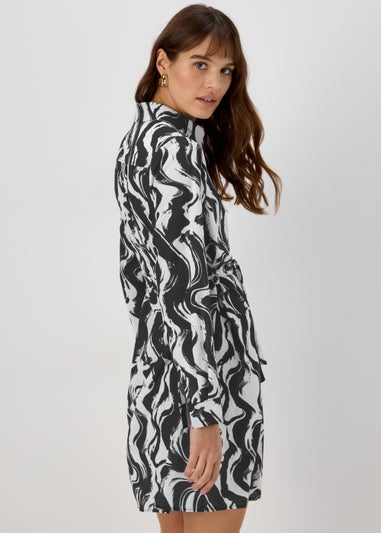 Black & White Belted Dress