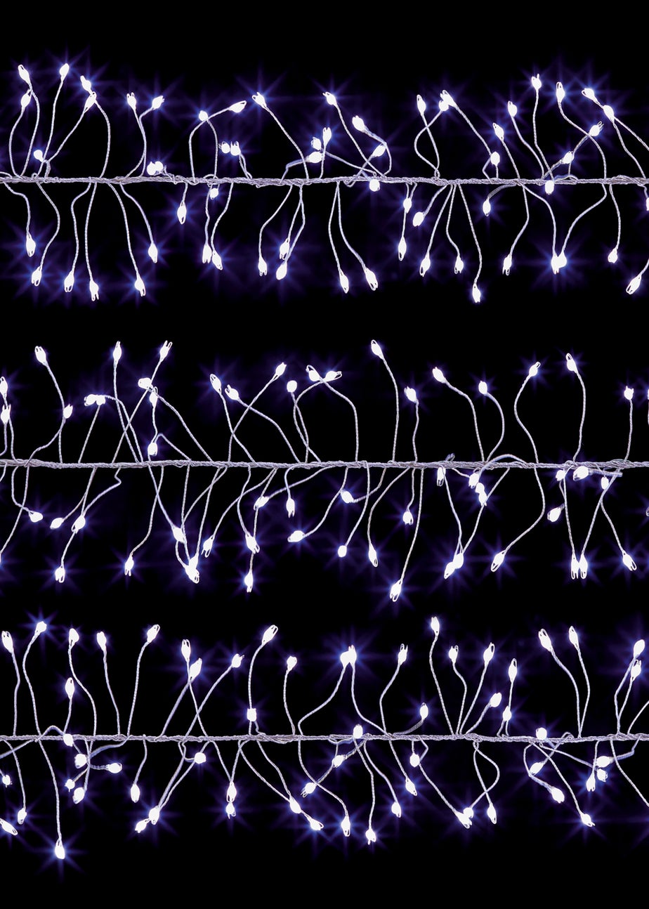 Premier Decorations 430 Large White LED Silver Wire Ultrabrights Garland