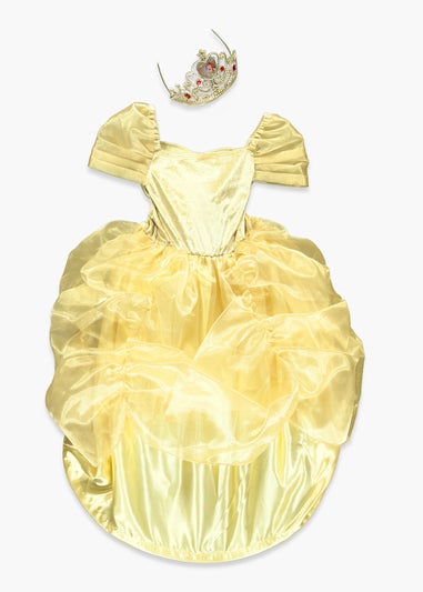Kids Yellow & Gold Disney Belle Fancy Dress Costume (3-9yrs)