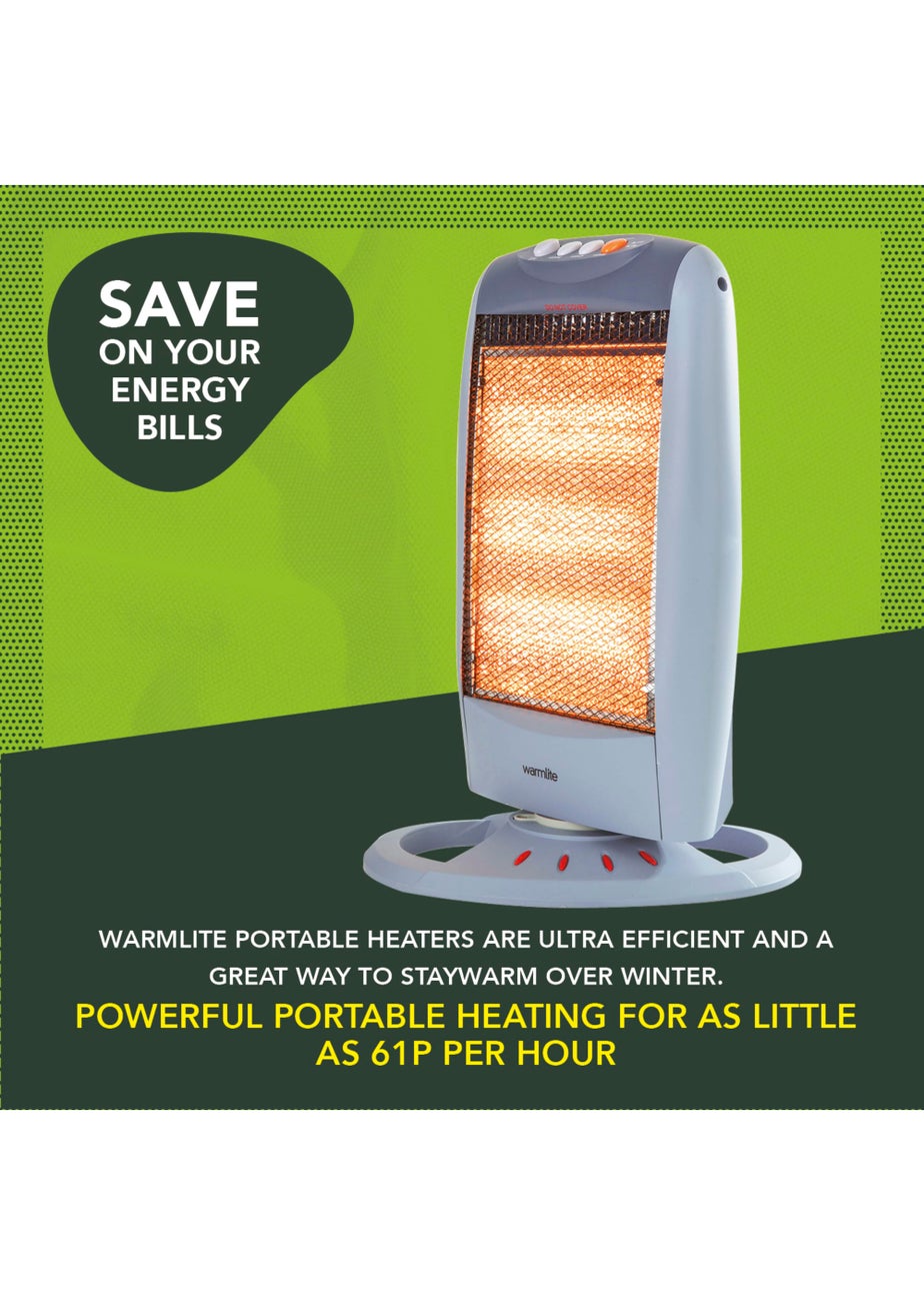 Warmlite 1200w Grey Halogen Heater