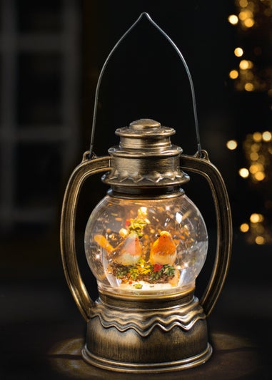 Premier Decorations Gold Robin Glitter Water Spinner