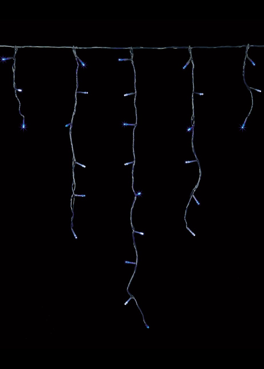 Premier Decorations 240 Blue and White LED Snowing Iciclebrights