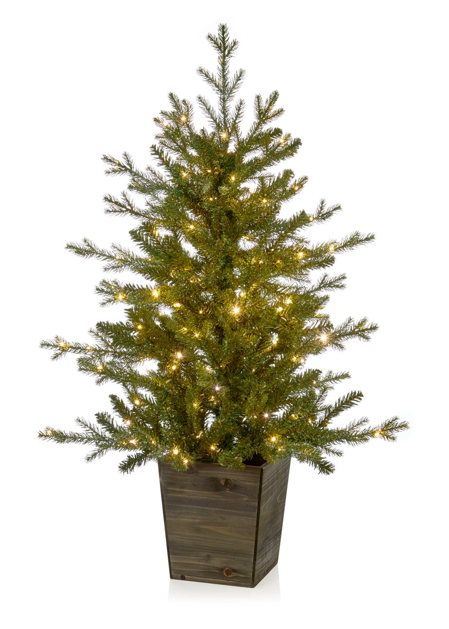 Premier Decorations Pre-Lit Frozen Spruce Potted Christmas Tree 3Ft